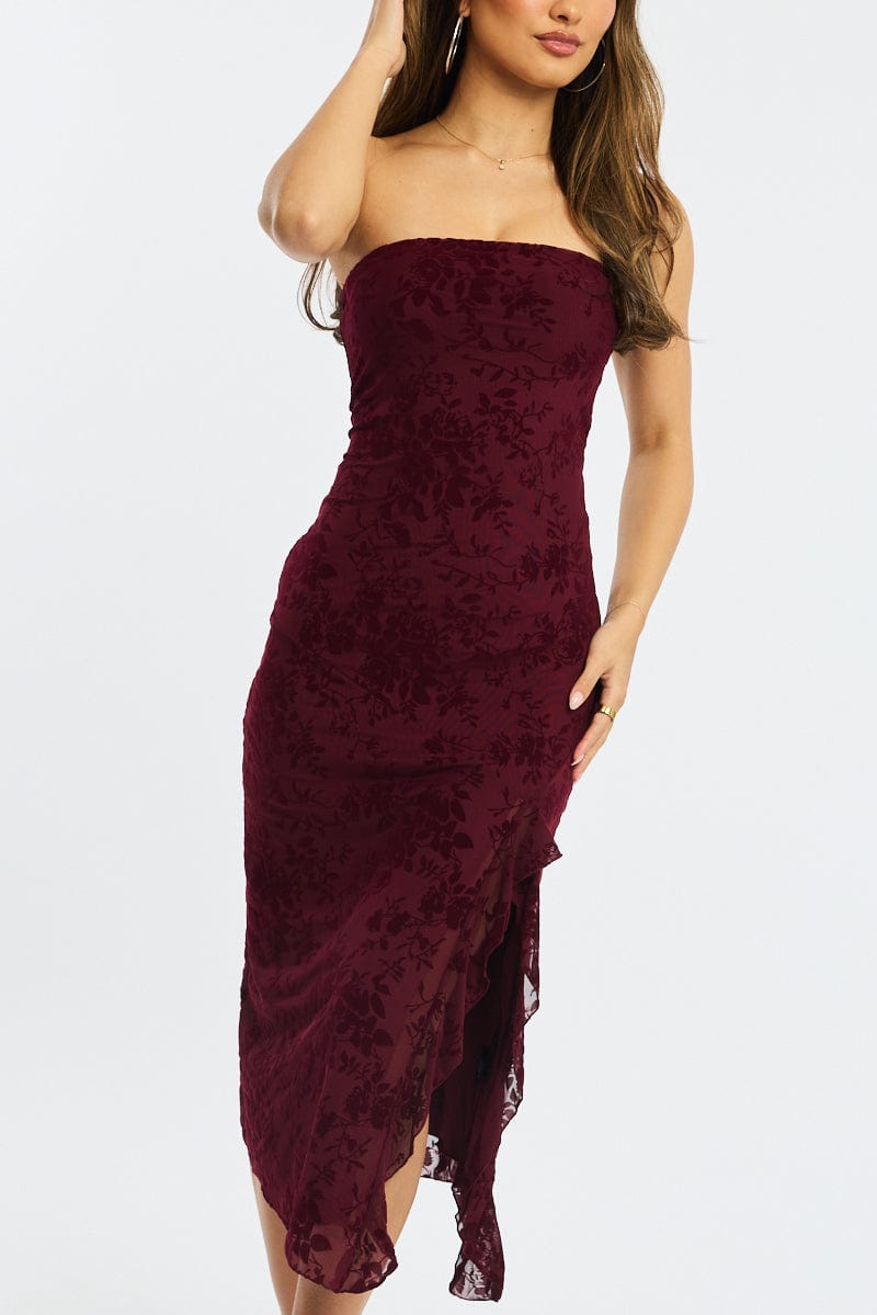 Red Black Bodycon Dress Lace Mini